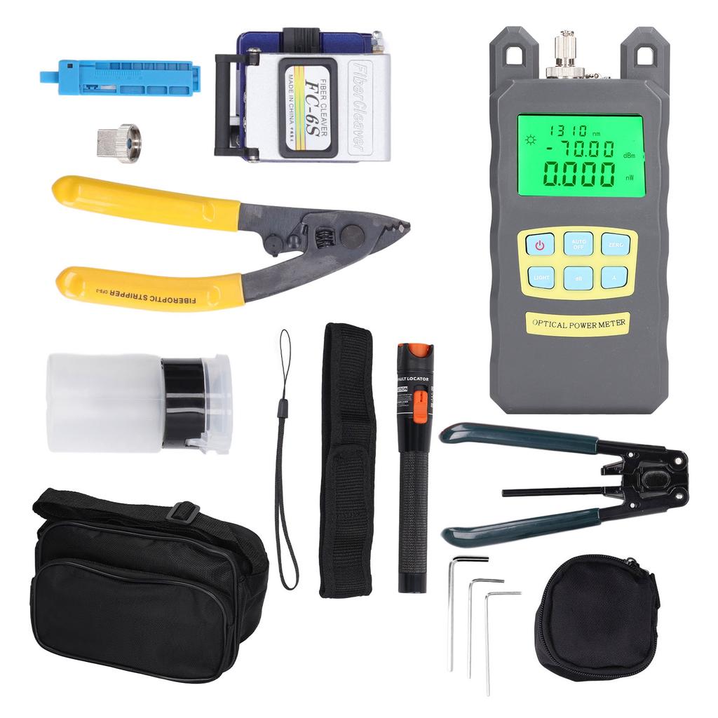 15 szt. Zestaw narzędzi do światłowodów 3 w 1 Uchwyt Gilotyna do światłowodów Interfejs 2,5 mm OPM VFL FTTH