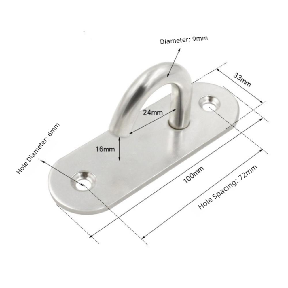 Strapazierfähige Öse Wandhaken U/J-förmige Platte Decks Deckenmontage Aufhänger Edelstahl Festtürschnalle für Ventilatorlampe