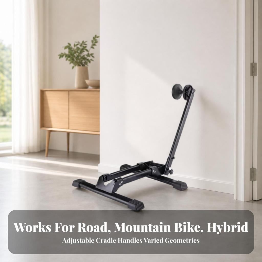 Folding Cycle Stand Foldable Floor Parking Rack Compact for Home, Cyclists