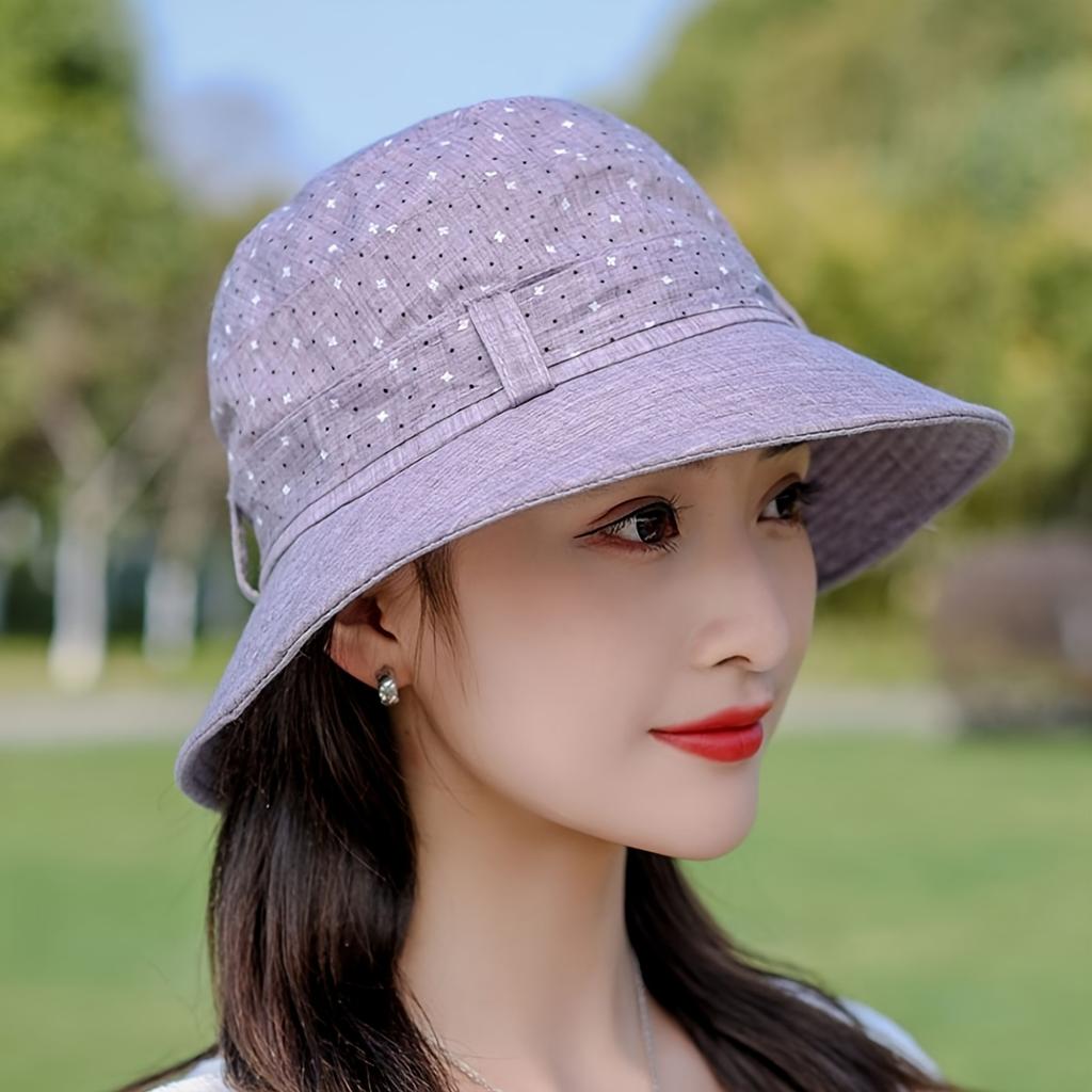Spring and Summer Country Style Elderly Hat, Women's Sunshade Hat, Mom Sun Hat Top Hat, Grandma Face Bucket Hat, Outdoor Casual Fashionable Cap,