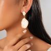 Plate Smudged Irregular Oval Silver Needle Earrings Vacation Style Geometric Fashion Sense Earrings