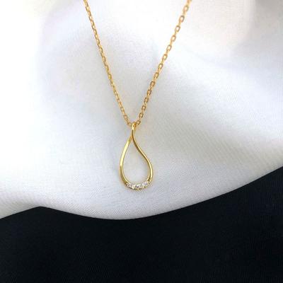 Dámský náhrdelník s kapkami vody a diamanty, Minimalistický přívěsek ve stylu lesa, Retro trendy korejský