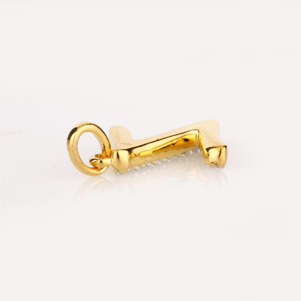 White Cubic Zirconia Pendant 925 Sterling Silver Gold Plated Jewelry Gift for Her