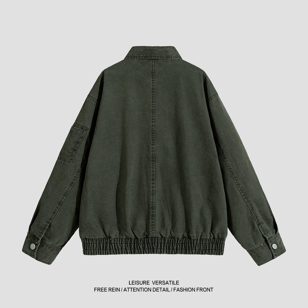 Pure Cotton Jacket Men's New Jacket American Washed Old Lapel Men's Tops Spring and Autumn Clothing