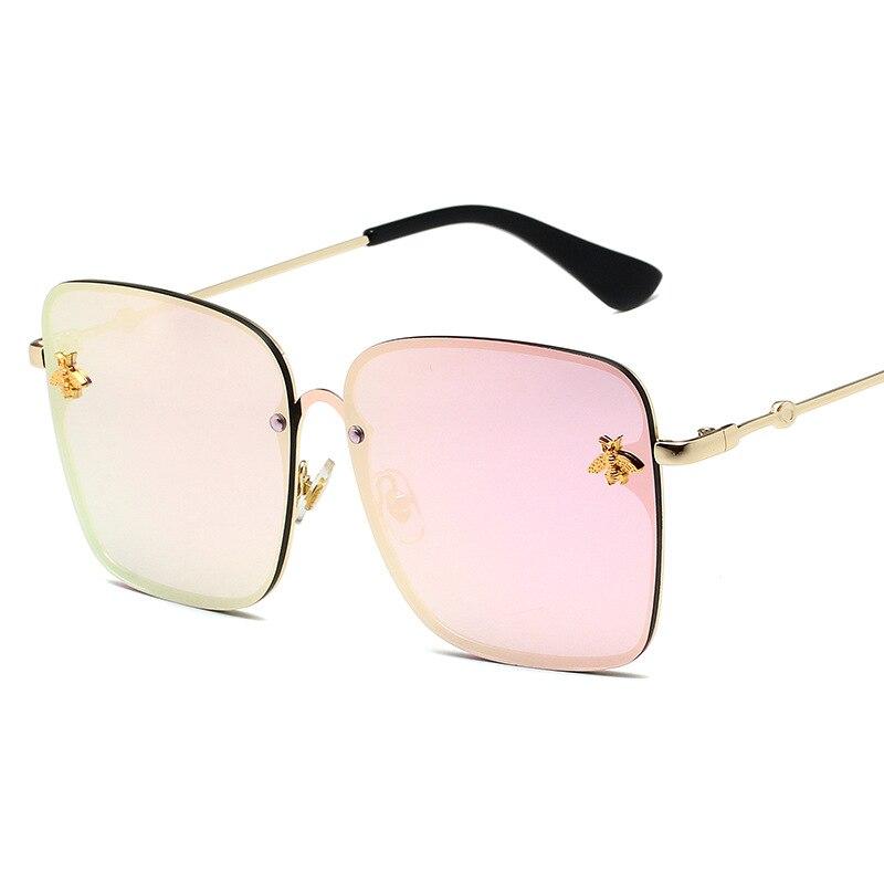 

Роскошный брендовый дизайн, модные солнцезащитные очки в виде пчелы, женские винтажные солнцезащитные очки с градиентным оттенком для женщин, новые gold F shiny pink