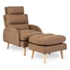 Henry Lounge Chair With Footstool Brown Modern Loft Style