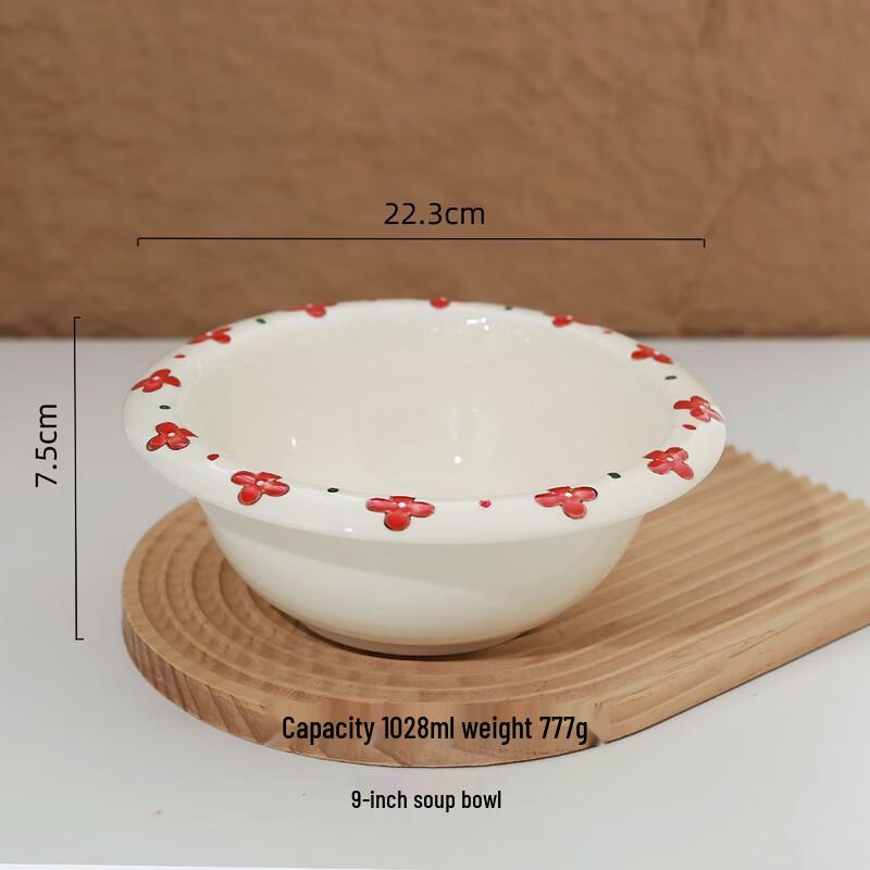 ZISIZ Floral Ceramic Dinner Plate