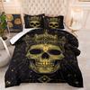 Skull Theme Home Comforter Quilted Blanket Goose Down Duvet Quilt Cover King Queen 3D Blanket Size Twin Quilt Set