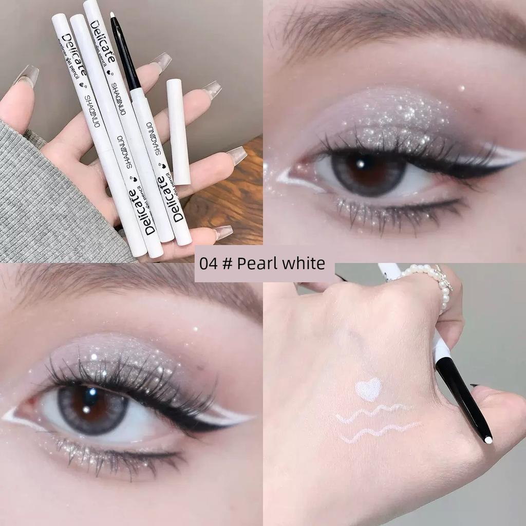 Light Fashion White Eyeliner! Extremely Fine Eyeliner Waterproof Not Smudge Red Brown Down To Beginners