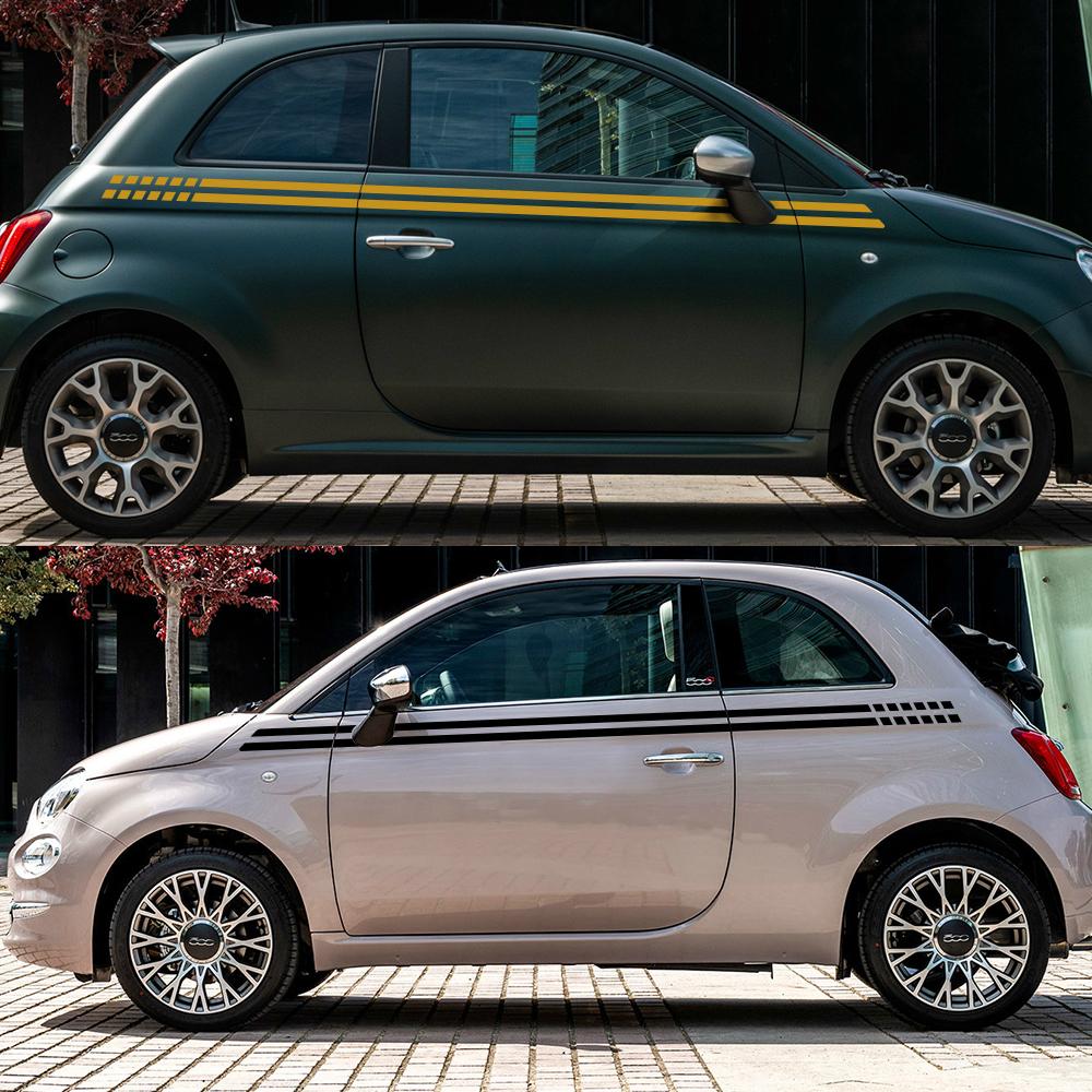 Naklejki na linię talii samochodu do Fiat 500 Abarth Akcesoria Tuningowe Folia Winylowa Auto DIY Stylizacja Długie Paski Boczne Naklejki Dekoracja
