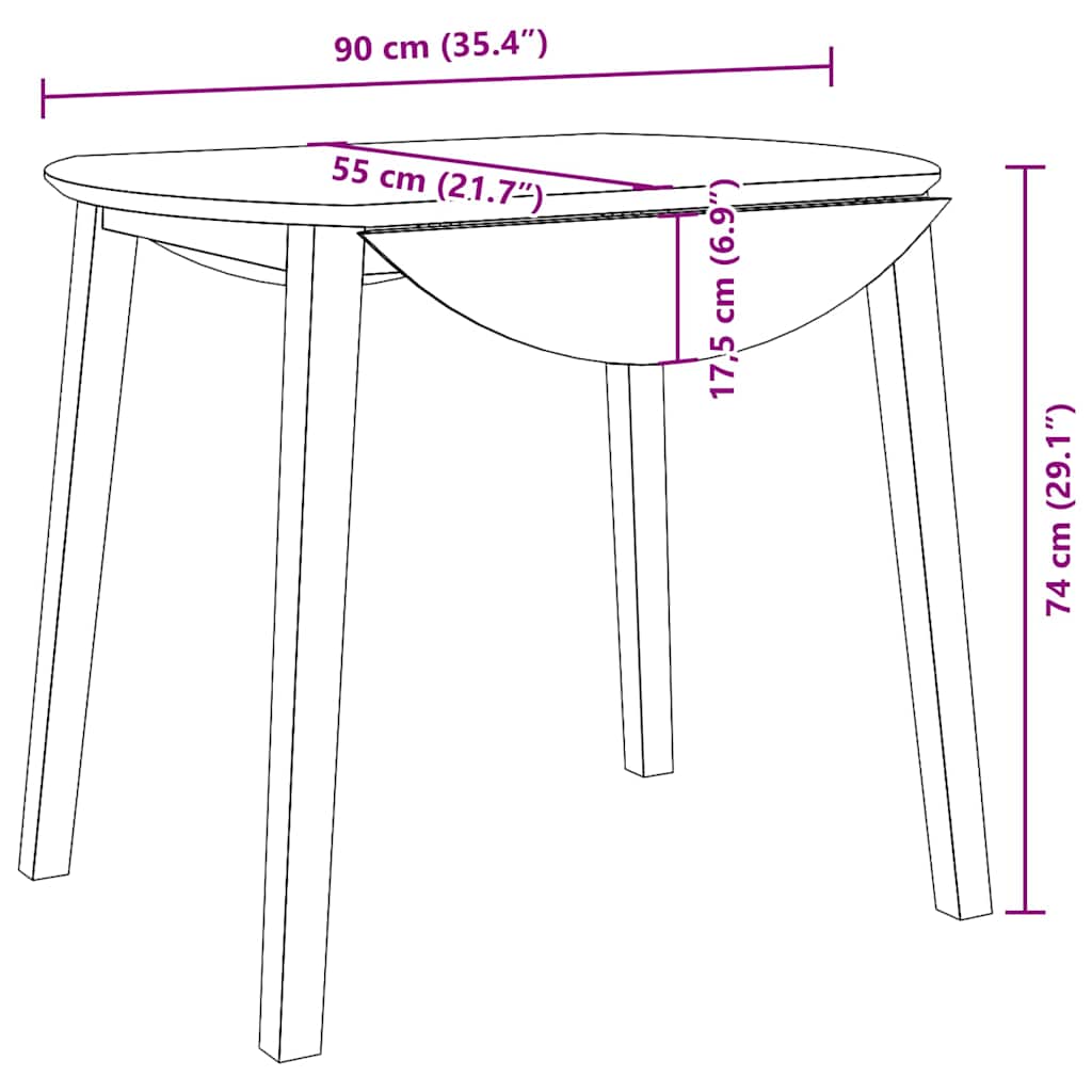 Dining Table Natural Solid Rubberwood