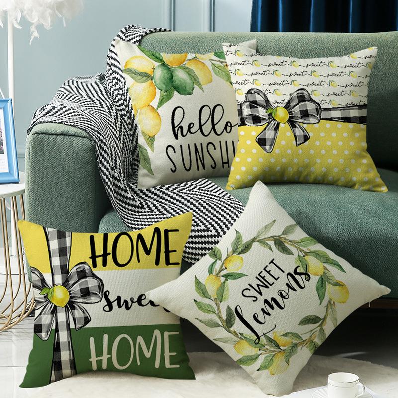 New Modern Simple Summer Lemon Decorative Pillow Nordic Ins Sofa Bedside Living Room Fruit Pillow Cushion