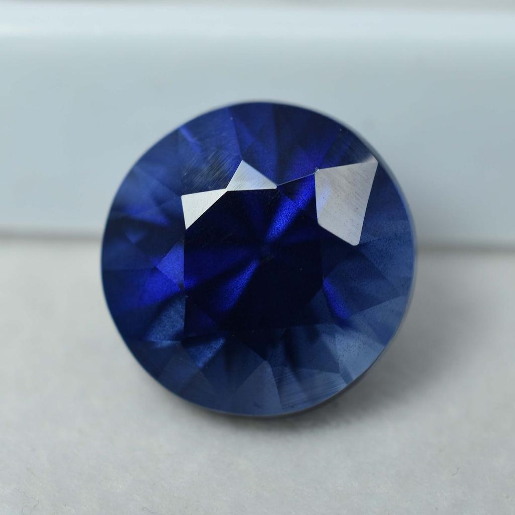 Natural Ceylon Blue Sapphire 7.8ct Round Cut Certified Loose Gemstone