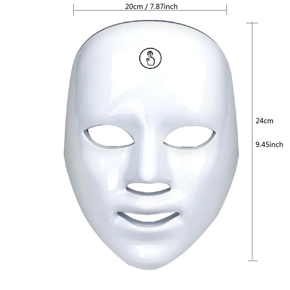 LED Light Therapy Face Mask 7 Colors Anti-Aging Acne Treatment Rechargeable