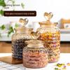 European Style Amber Love Glass Jar Moisture-proof Sealed Food Tea Can Nut Candy Jar Kitchen Storage Container Home Decoration
