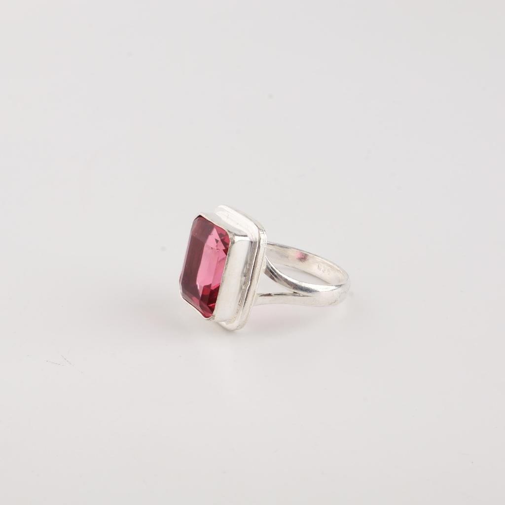 Pink Tourmaline Gemstone 925 Sterling Silver Handcrafted Jewelry Stylish Ring Gift  For Wife RR-79-15
