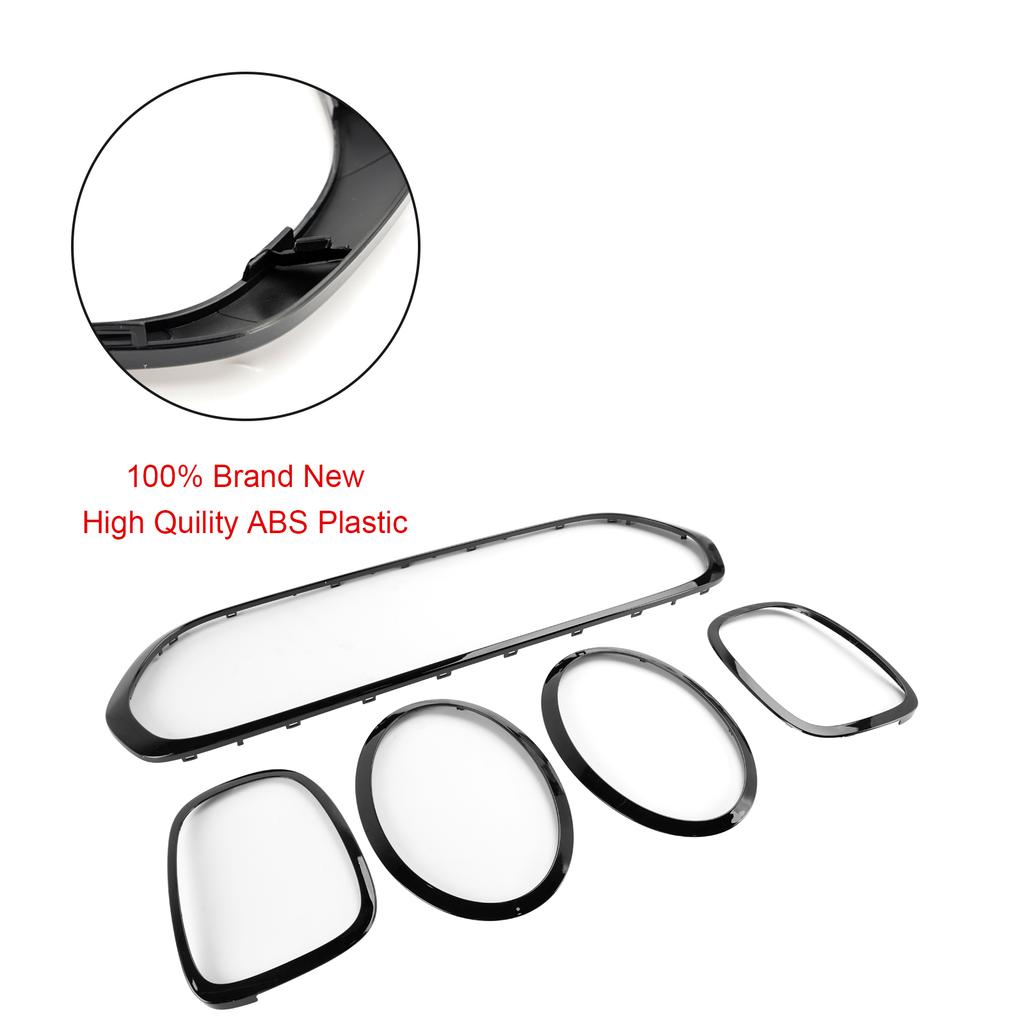 Black Grill + Headlight + Taillight Trim Fit Mini Cooper F55 F56 F57 2014-21