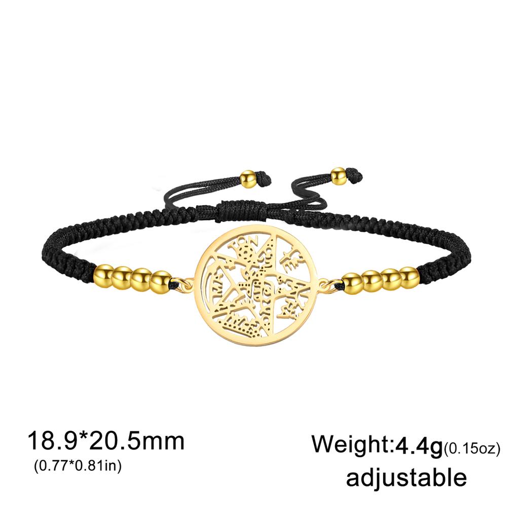  Wicca Witch Knot Bracelet Stainless Steel God Name Tetragrammaton Pentagram Bracelet Solomon Amulet Jewelry Wholesale