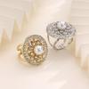 New Silk Scarf Buckle Retro European American Style Shawl Fashion Corner Multi Functional Pearl Water Diamond Ring