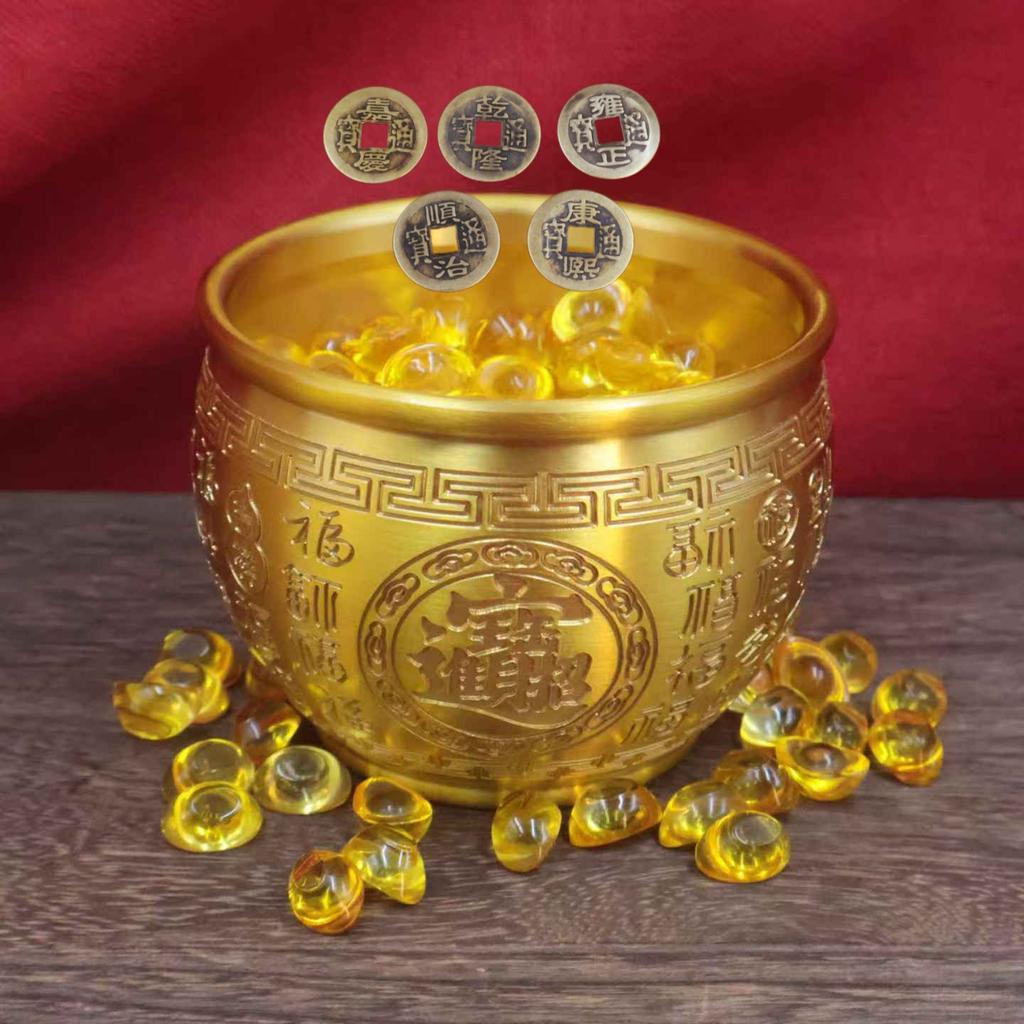 Brass Hundred Blessings Eight Directions Wealth Daily Progress Money Craft Ornament Treasure Jar Manufacturer Wholesale