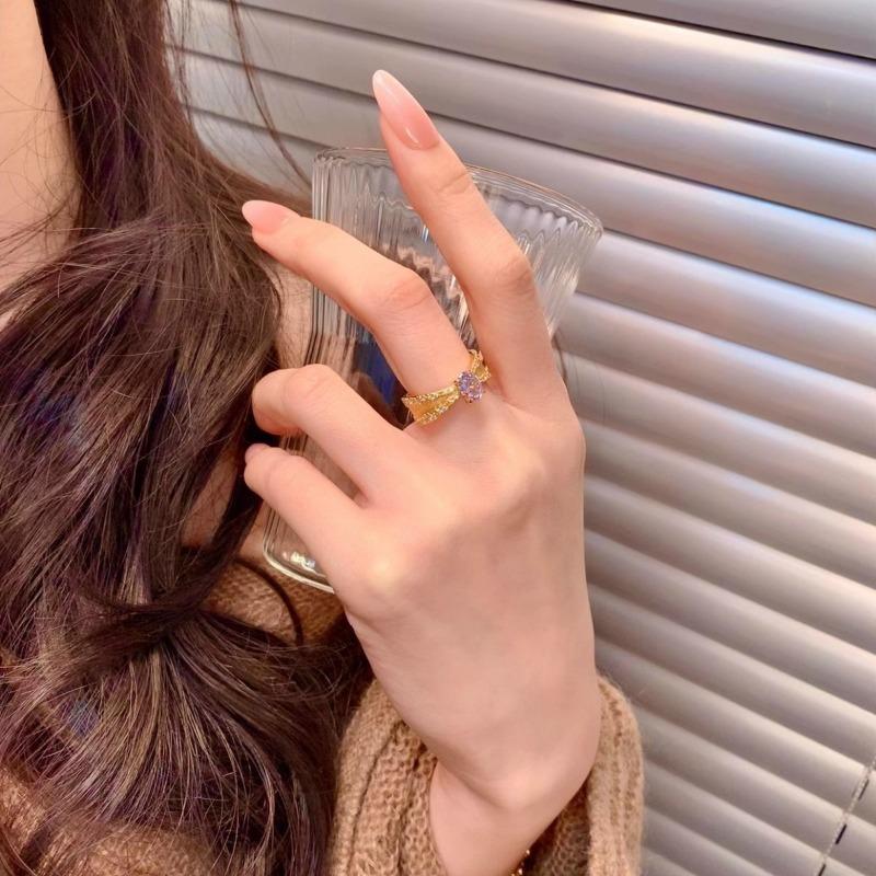 Fashion Purple rings for women wedding Vintage brushed satin purple diamond amethyst Ring palace style wedding jewelry gift