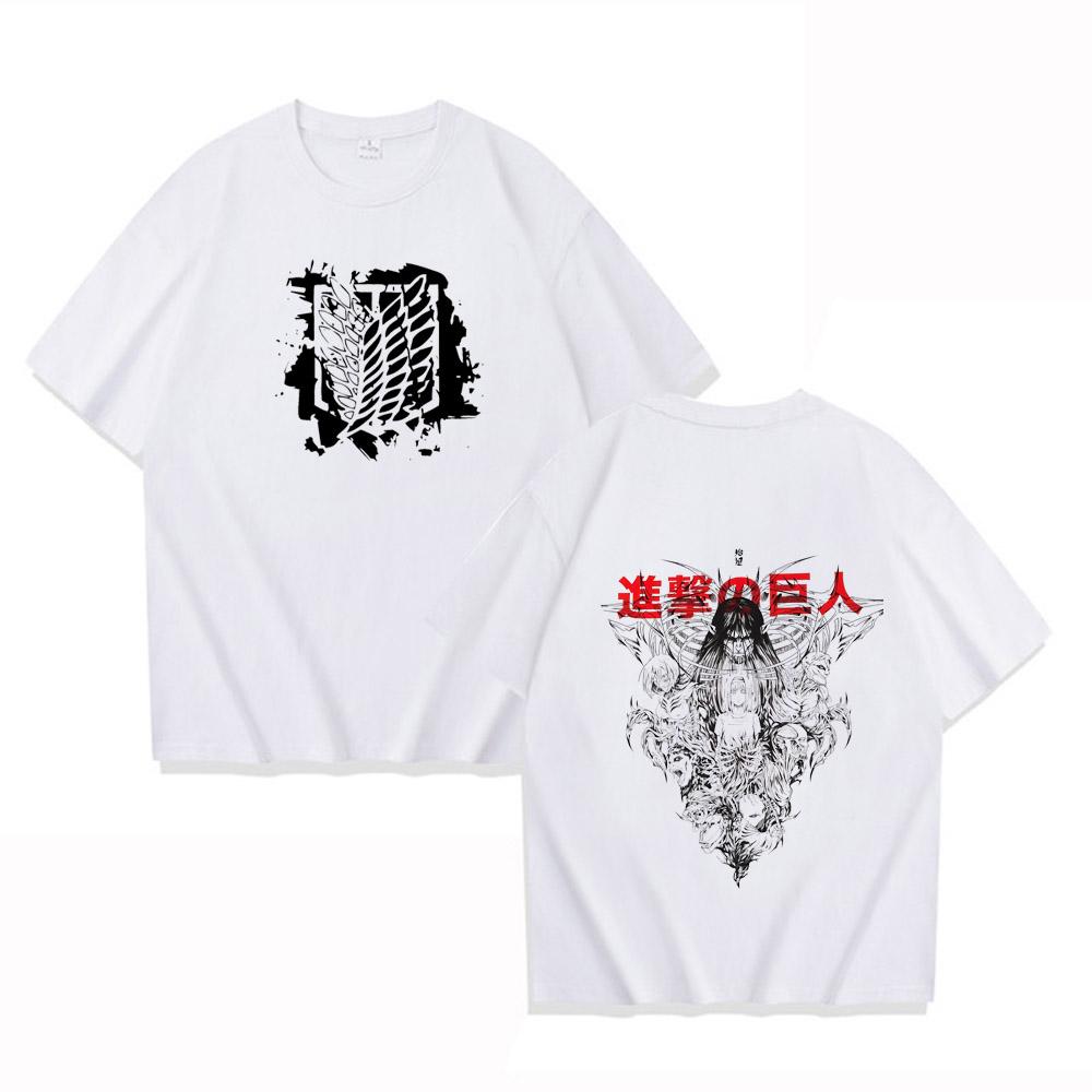 

Anime Attack on Titan T Shirts Men High Quality Cotton Shingeki No Kyojin T-shirt Short Sleeve Manga Eren Mikasa Tops Tees 4XL