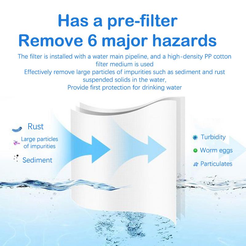 Pre-Filter Water Filter PP Cotton Filter Purifier Removal Heavy Metal Purifier Shower Washing Machine Filter Home Health