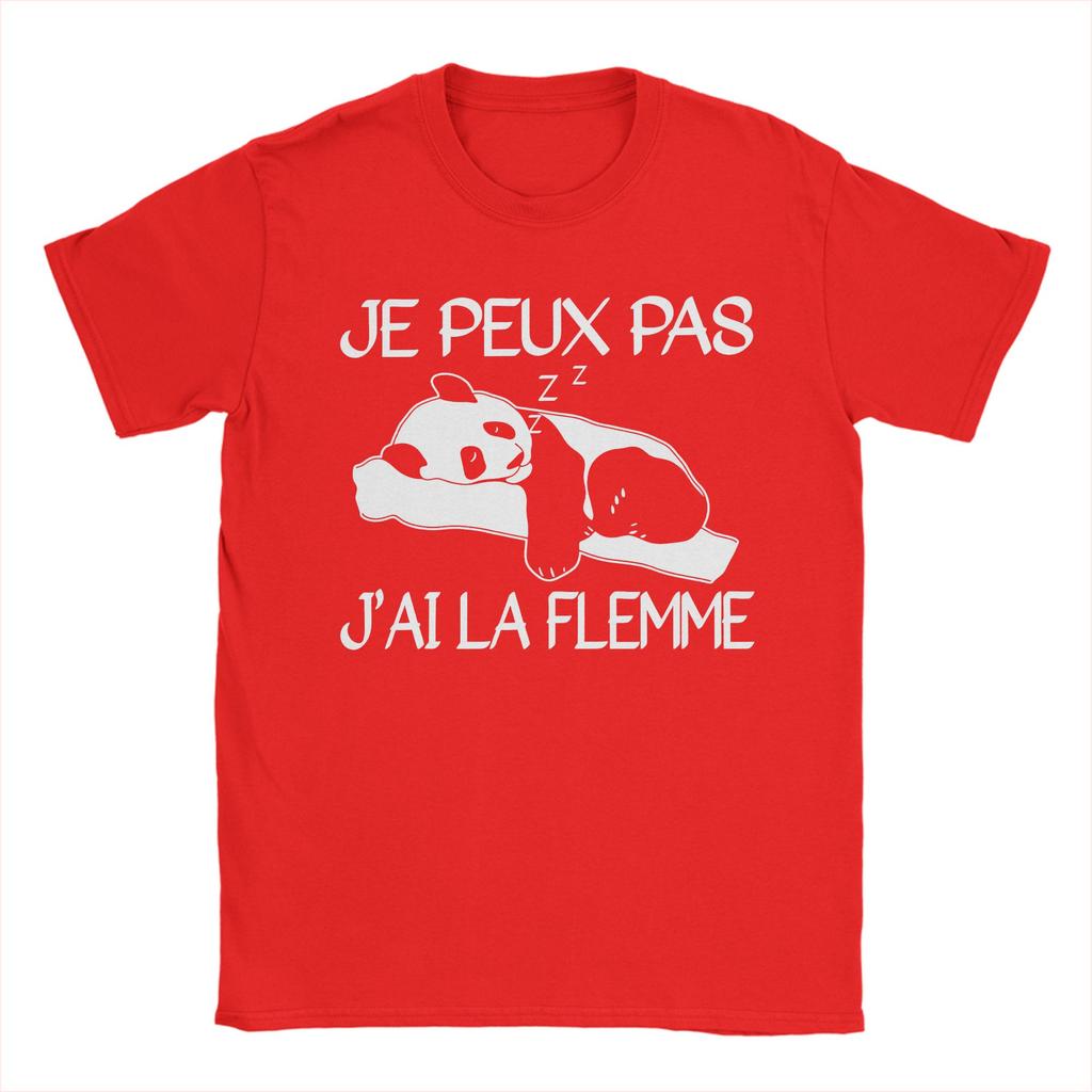 Je Peux Pas J'ai La Flemme Cotton T-Shirt For Man Beach  Vintage T Shirts Comfortable Novelty Tees Oversize Printed Clothes