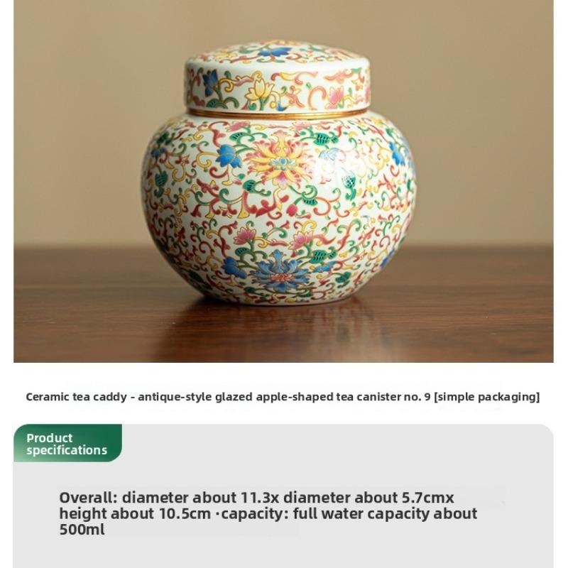 Winding Lotus Alloy Sealed Ceramic Storage Jar Large Capacity Moisture-proof Suitable Coffee Tea Round Decorative Jar Craft Gift 3330₽