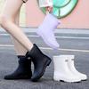 Spring and Autumn Fashion Women's Rain Boots Medium Tube Kitchen Work Fishing Outside Wear Car Wash Overshoes Water Shoes Fleece Warm Rain Shoes