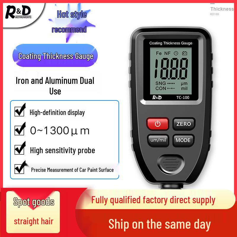 Высокоточный толщиномер покрытий для железа и алюминия - Универсальный тестер толщины лакокрасочного покрытия автомобиля