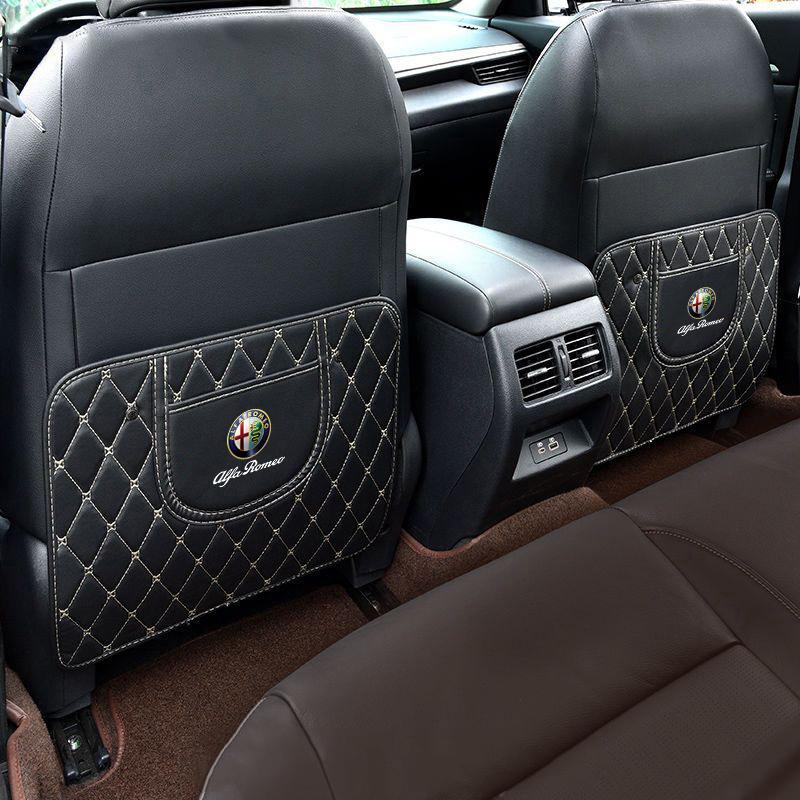 1Pc Car Seat Anti Kick Mat Leather Seat Back Protective Cover For Alfa Romeo Giulietta GT 159 147 156 Mito Brera Giulia F1 Stelv