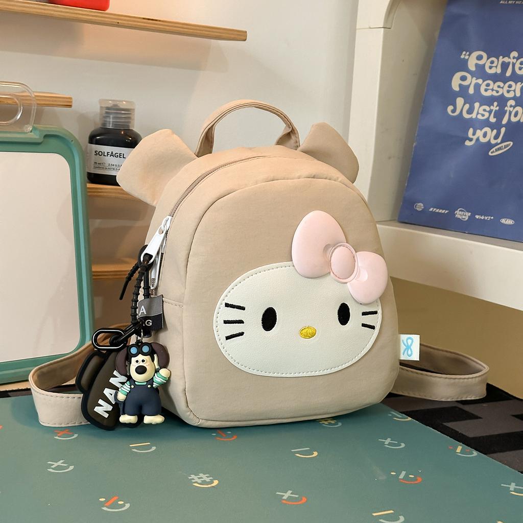 Schoolbag: Japanese milky blue soft cute cat outing mini backpack for kindergarten cute kids for classes