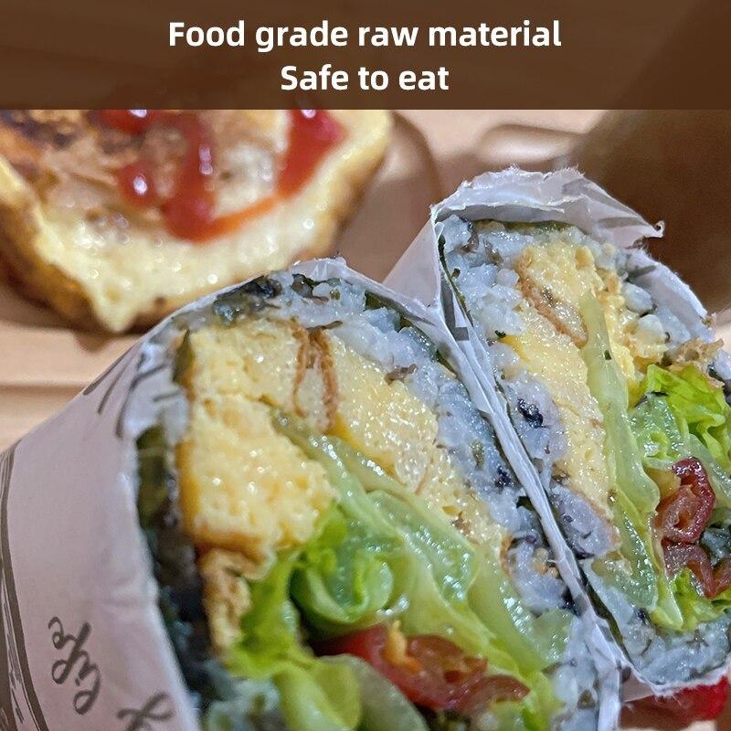 100pcs Oilproof Wax Paper Cake Bread Food Wrapper Disposable Burger Fries Baking Wax Paper Dinner Plate Greaseproof Pad Paper