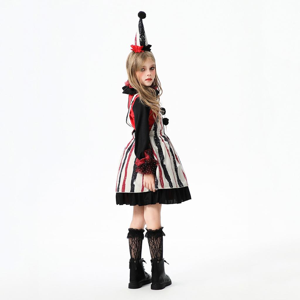Children's Fashion Halloween Funny Costumes Horror Dolls Soul-breaking Clown Dress