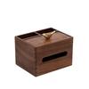 Solid Wood Multifunctional Living Room Desktop Storage: Remote Control & Napkin Holder