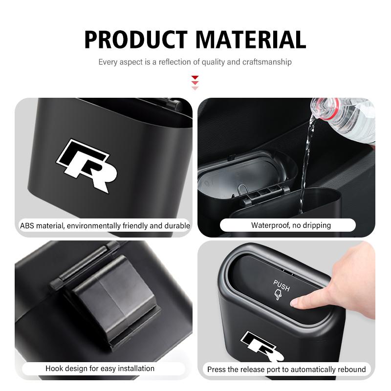 For Volkswagen VW Car Door Trash Can Leather Hanging Storage Bags Accessories Golf Polo 4 5 6 Passat B5 B6 B7 CC Jetta Tiguan