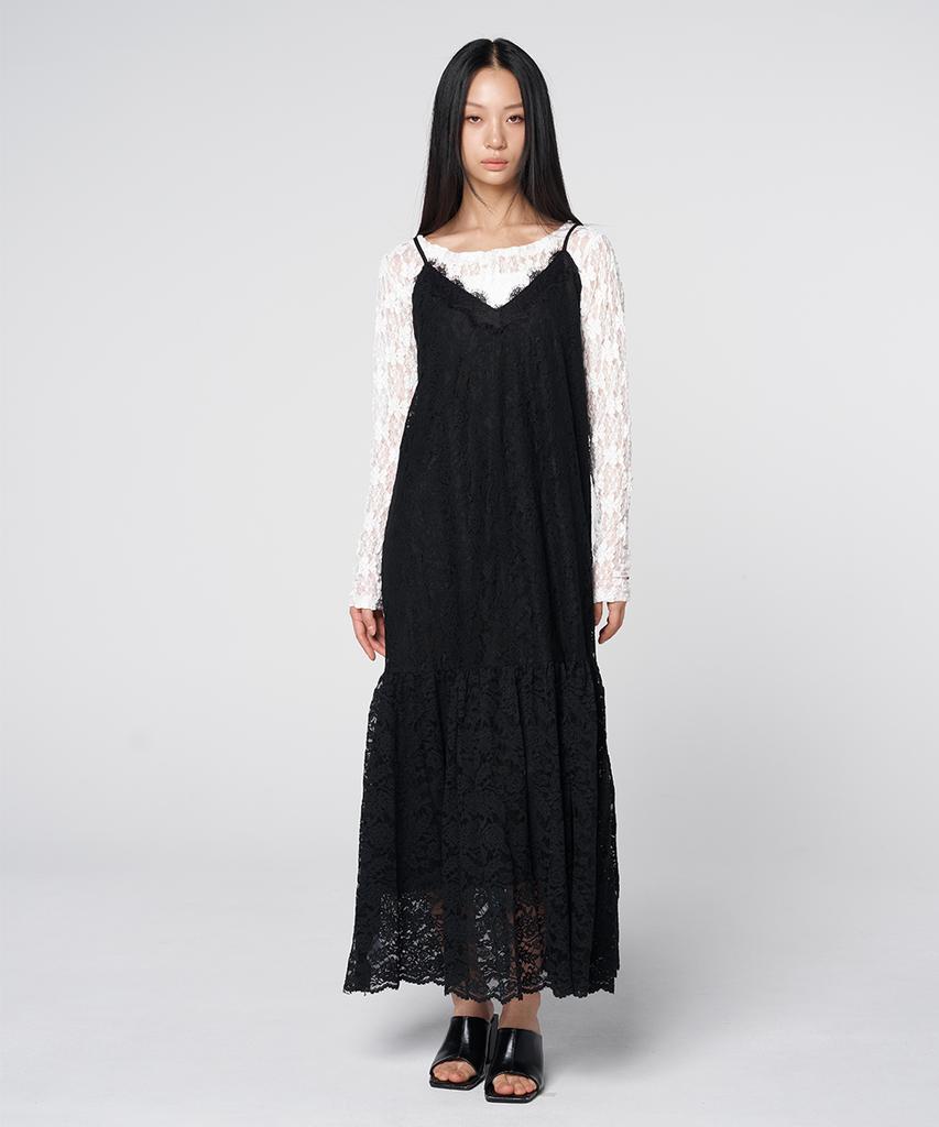 320SHOWROOM Sheer Lace Slip Dress Black