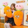 Creative Carrot Pillow Plush Toy With Embroidered Face For Kids And Girls
