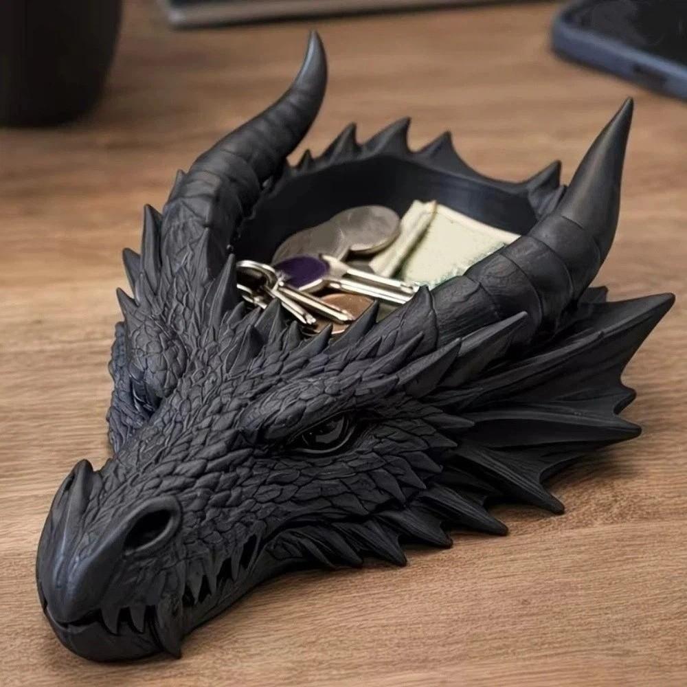 Multifunktionale Drachenkopf-Aufbewahrungsschale Lustige Drachenkopf-Ornamente Heimdekorationen Schlafzimmer