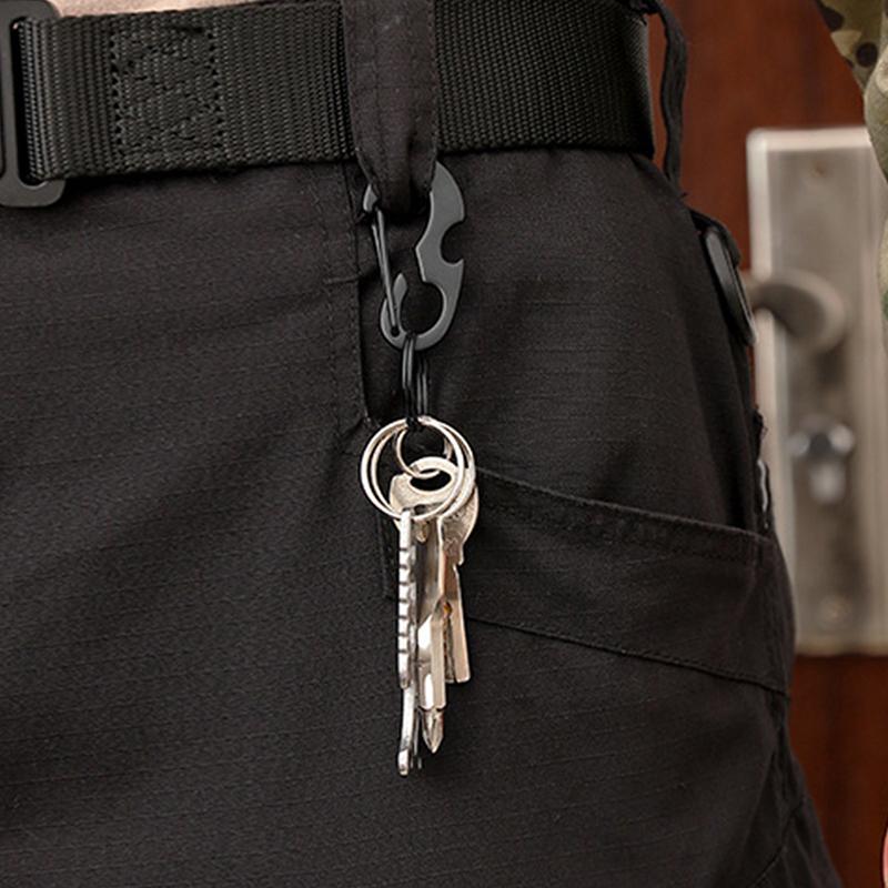 Outdoor Keychain Tool Multi Tool Spring Hook Buckle Bottle Opener Carabiner