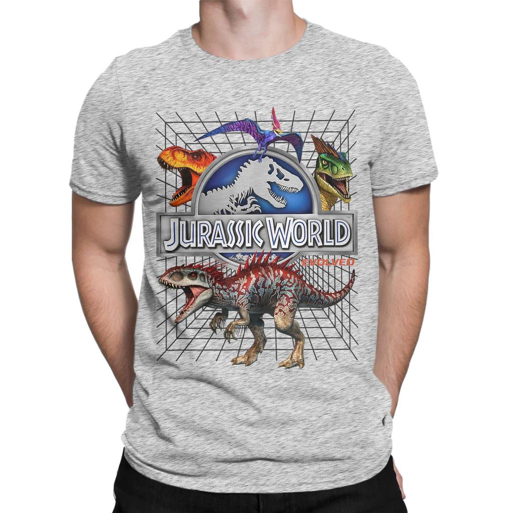 World Evolved 2025 Dino Grid T Rex Graphic TShirt Summer  Fashion T Shirts Mens 100 Cotton ONeck Oversized Tees Tshirt