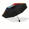 1pc Floral Stripes Automatic Open/Close Umbrella with One Touch Button,, Windproof Design   Lightweight Portable Umbrella for Women & Men6042