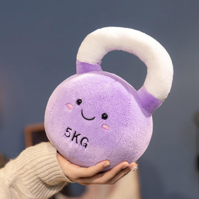 Creative Soft and Cute Dumbbell Kettlebell Plush Toys Children's Fitness Enlightenment Pillow At Home Fun Decoration Dual-purpose Doll