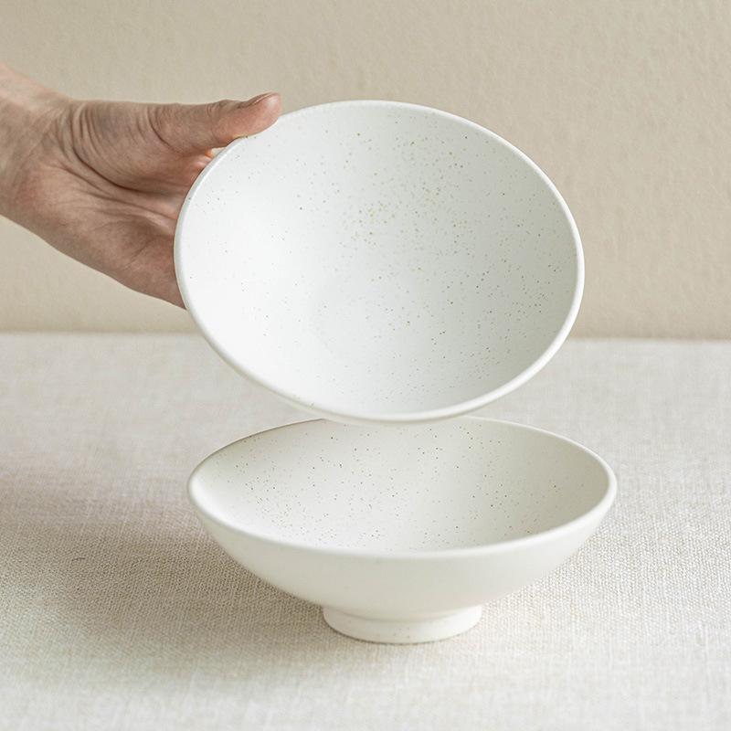 Sesame Glaze Tall Bowl Solid Color Ceramic Bowl Minimalist Tableware Bowl Household Round Vegetable Bowl Face Cream Salad Bowl