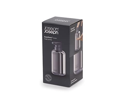 Joseph Joseph Hand Soap Dispenser, Easy Store Luxe Stainless Steel, for Bathrooms and Kitchens, 70582 (Authentic)