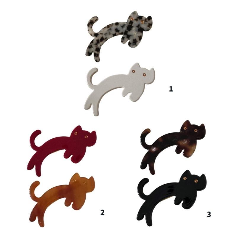 Pack Of 2 Lovely Cats Shape Hair Clip Acetate Acid Hair Barrettes Hair Styling Accessories For Women Girl Daily Wear