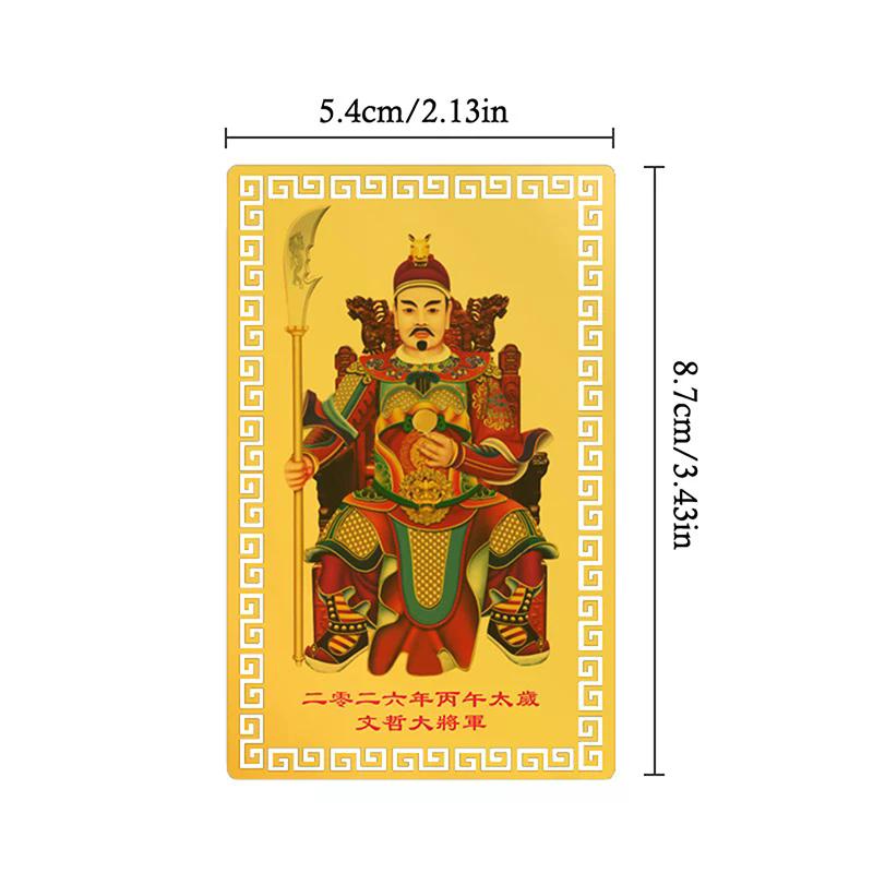 2026 Tai Sui Amulet Kort Hesteår Feng Shui Taisui Bøn Guld Kort Tiltræk Rigdom Sundhed Held Bærbar Beskyttende Gave