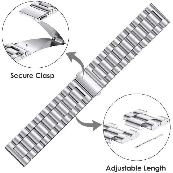22mm 20mm 18mm Metal Strap for Samsung Galaxy Watch 46mm/3/Gear S3/Huawei Watch GT 2/3 Pro Stainless Steel band for Amazfit GTR 3