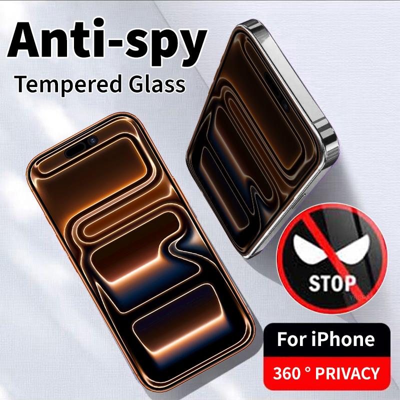 360° Privacy Anti Spy Protector for iPhone Air 6 7 8 X XS XR 11 12 13 14 15 16 17 Pro Max Full Coverage High Quality Tempered Glass Screen Protector
